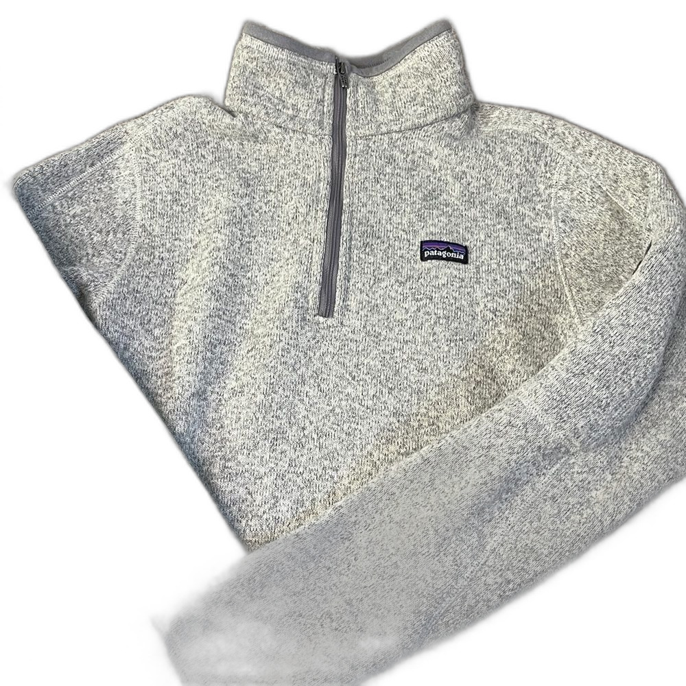 Patagonia Women’s Better Sweater Quarter Zip White Birch Fleece Pullover Small